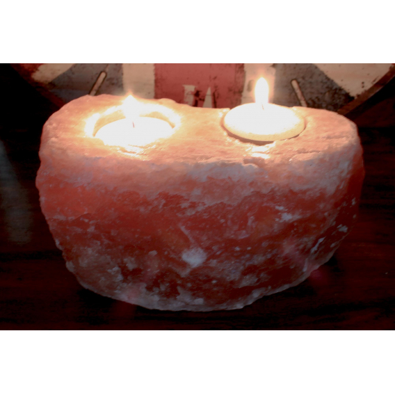 Obrázok pre Svietnik z Himalájskej soli na dve sviečky